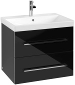 Villeroy & Boch Avento Тумба под раковину, 2 выдвижных ящика, 630 x 514 x 452 mm, Стекло черное A89000B3