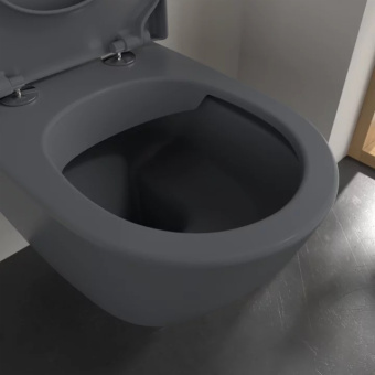 Villeroy & Boch Subway 2.0 Унитаз с открытым смывным краем, настенный, Graphite CeramicPlus, без сиденья 5614R0I4