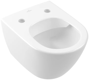 Villeroy & Boch Subway 2.0 Унитаз с открытым смывным краем Compact, настенный, с DirectFlush, Альпийский белый CeramicPlus, без сиденья 5606R0R1