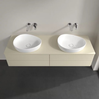 Villeroy & Boch Antao Тумба под раковину, с подсветкой, 4 выдвижных ящика, 1600 x 360 x 500 mm, фронтальная поверхность со структурной обработкой, Silk Grey Matt Lacquer / Silk Grey Matt Lacquer L28110HJ