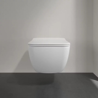 Villeroy & Boch Venticello Сиденье с крышкой для унитаза SlimSeat (Wrapover), с функцией автоматического опускания (SoftClosing), со снимаемым сиденьем (QuickRelease), Альпийский белый 9M79S101