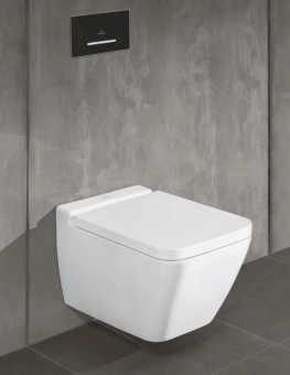 Villeroy & Boch Finion Унитаз с открытым смывным краем, настенный, с DirectFlush, Альпийский белый CeramicPlus, без сиденья 4664R0R1