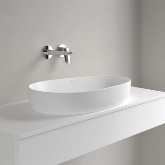 Villeroy & Boch Antao Раковина для установки на столешницу, 650 x 400 x 146 mm, Stone White CeramicPlus, без перелива 4A7465RW