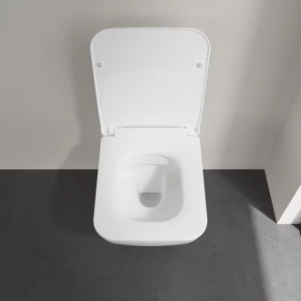 Villeroy & Boch Venticello Сиденье с крышкой для унитаза SlimSeat (Wrapover), с функцией автоматического опускания (SoftClosing), со снимаемым сиденьем (QuickRelease), Альпийский белый 9M79S101