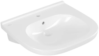 Villeroy & Boch ViCare Pаковина ViCare, 600 x 550 x 195 mm, Альпийский белый, с переливом, нешлифованный 41196001