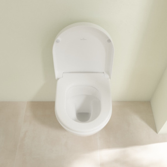 Villeroy & Boch Subway 2.0 Унитаз с открытым смывным краем Compact, настенный, с DirectFlush, Альпийский белый CeramicPlus, без сиденья 5606R0R1