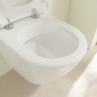 Villeroy & Boch Subway 2.0 Унитаз с открытым смывным краем Compact, настенный, с DirectFlush, Альпийский белый CeramicPlus, без сиденья 5606R0R1