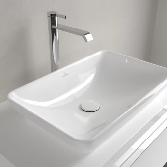 Villeroy & Boch Venticello Полувстраиваемая раковина для установки на столешницу, 555 x 360 x 180 mm, Альпийский белый, с переливом, нешлифованный 41135501