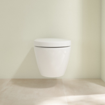 Villeroy & Boch Subway 2.0 Унитаз с открытым смывным краем Compact, настенный, с DirectFlush, Альпийский белый CeramicPlus, без сиденья 5606R0R1