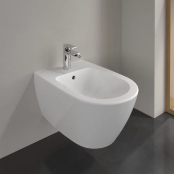 Villeroy & Boch Subway 2.0 Биде, настенный, 375 x 565 mm, Альпийский белый CeramicPlus 540000R1