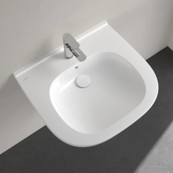 Villeroy & Boch ViCare Pаковина ViCare, 600 x 550 x 195 mm, Альпийский белый, с переливом, нешлифованный 41196001