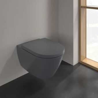 Villeroy & Boch Subway 2.0 Унитаз с открытым смывным краем, настенный, Graphite CeramicPlus, без сиденья 5614R0I4