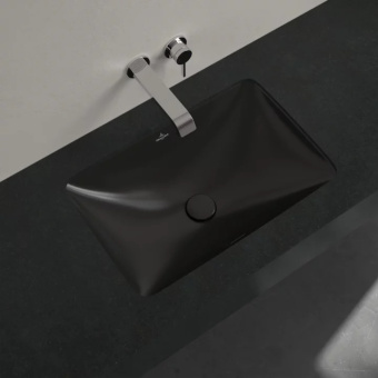 Villeroy & Boch Loop & Friends Раковина для установки под столешницу, 540 x 340 x 190 mm, Pure Black CeramicPlus, с переливом, наружная сторона покрыта глазурью 4A5700R7