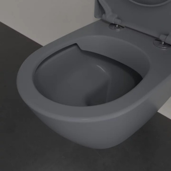 Villeroy & Boch Subway 2.0 Унитаз с открытым смывным краем, настенный, Graphite CeramicPlus, без сиденья 5614R0I4