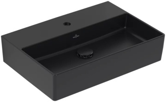 Villeroy & Boch  Memento 2.0 Pаковина, 600 x 420 x 135 mm, Pure Black CeramicPlus, без перелива 4A226LR7