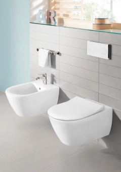 Villeroy & Boch Subway 2.0 Биде, настенный, 375 x 565 mm, Альпийский белый CeramicPlus 540000R1