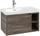 Villeroy & Boch Skyla КОМПЛЕКТ Тумба под раковину, 1 выдвижной ящик, 772 x 436 x 439 mm,Stone Oak + Skyla Pаковина для установки на тумбу крыло справа, 800 x 460 x 160 mm, с переливом, Альпийский белый C78800RK+5A52L101