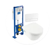 Villeroy & Boch Комплект 3 в 1 Унитаз с сиденьем+Инсталляционная система+Клавиша смыва 568СDR01