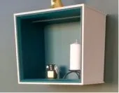 Villeroy & Boch Finion полочка подвесная 418 x 340 x 270  вставка-Cedar matt  корпус- Light gray Подсветок 2 G580GSGJ