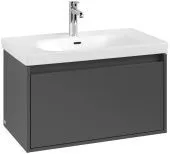 Villeroy & Boch Skyla КОМПЛЕКТ Тумба под раковину, 2 выдвижных ящика, 772 x 596 x 439 mm, Graphite +Skyla Pаковина для установки на тумбу, 800 x 460 x 160 mm, с переливом, Альпийский белый C78600VR+5A518001