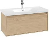 Villeroy & Boch Skyla КОМПЛЕКТ Тумба под раковину, 1 выдвижной ящик (2 ящика), 972 x 436 x 439 mm, Nordic Oak +Skyla Pаковина для установки на тумбу, 1000 x 470 x 165 mm, с переливом, Альпийский белый C78900VJ+5A51A501
