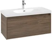 Villeroy & Boch Skyla КОМПЛЕКТ Тумба под раковину, 1 выдвижной ящик (2 ящика), 972 x 436 x 439 mm, Arizona Oak +Skyla Pаковина для установки на тумбу, 1000 x 470 x 165 mm, с переливом, Альпийский белый C78900VH+5A51A501