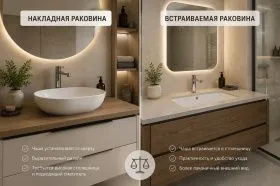 Накладная или встраиваемая раковина: что лучше выбрать для ванной комнаты