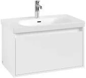 Villeroy & Boch Skyla КОМПЛЕКТ Тумба под раковину, 2 выдвижных ящика, 772 x 596 x 439 mm, Brilliant White +Skyla Pаковина для установки на тумбу, 800 x 460 x 160 mm, с переливом, Альпийский белый C78600VE+5A518001