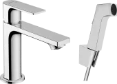Hansgrohe Rebris E Смеситель для раковины 110, однорычажный, с душем бидетте, шлангом 160 см, без сливного набора, хром 72216000
