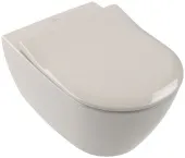 Villeroy & Boch Subway 2.0 Унитаз с открытым смывным краем, настенный, смыв DirectFlush, Pergamon CeramicPlus 5614R0R3+Сиденье с крышкой для унитаза, с функцией авто опускания (SoftClosing), со снимаемым сиденьем (QuickRelease), Pergamon 9M78S1R3