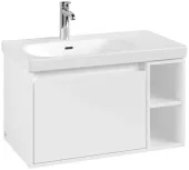 Villeroy & Boch Skyla КОМПЛЕКТ Тумба под раковину, 1 выдвижной ящик, 772 x 436 x 439 mm,Brilliant White + Skyla Pаковина для установки на тумбу крыло справа, 800 x 460 x 160 mm, с переливом, Альпийский белый C78800VE+5A52L101
