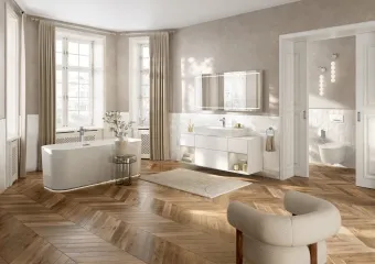 Villeroy & Boch Supreo Select унитаз-биде, унитаз с вертикальным смывом с открытым смывным краем, Альпийский белый CeramicPlus V16EN3R1