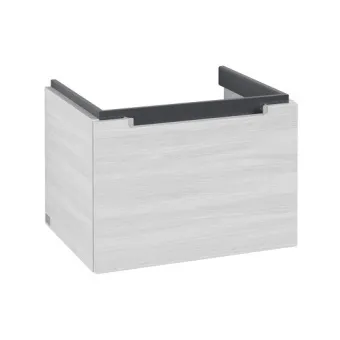 Комплект Subway 2.0 Тумба под раковину, 1 выдвижной ящик, 587 x 420 x 454 mm, White Wood +Subway 2.0 Pаковина, 600 x 470 x 150 mm, Альпийский белый, с переливом, нешлифованный 