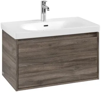 Villeroy & Boch Skyla КОМПЛЕКТ Тумба под раковину, 2 выдвижных ящика, 772 x 596 x 439 mm, Stone Oak +Skyla Pаковина для установки на тумбу, 800 x 460 x 160 mm, с переливом, Альпийский белый C78600RK+5A518001