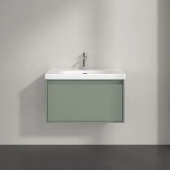 Villeroy & Boch Skyla КОМПЛЕКТ Тумба под раковину, 2 выдвижных ящика, 772 x 596 x 439 mm, Soft Green +Skyla Pаковина для установки на тумбу, 800 x 460 x 160 mm, с переливом, Альпийский белый C78600AF+5A518001