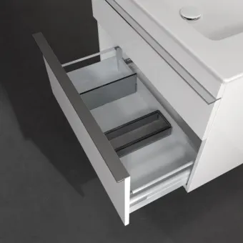 Villeroy & Boch Venticello КОМПЛЕКТ Тумба под раковину, 2 выдвижных ящика, 753 x 590 x 502 mm, Glossy White / Белый глянцевый + Venticello Pаковина для установки на тумбу, с переливом A92501DH+41048L01
