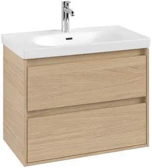 Villeroy & Boch Skyla КОМПЛЕКТ Тумба под раковину, 2 выдвижных ящика, 772 x 596 x 439 mm, Nordic Oak +Skyla Pаковина для установки на тумбу, 800 x 460 x 160 mm, с переливом, Альпийский белый C79600VJ+5A518001