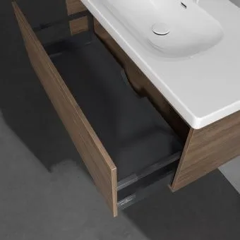 Villeroy & Boch Skyla КОМПЛЕКТ Тумба под раковину, 1 выдвижной ящик (2 ящика), 972 x 436 x 439 mm, Arizona Oak +Skyla Pаковина для установки на тумбу, 1000 x 470 x 165 mm, с переливом, Альпийский белый C78900VH+5A51A501