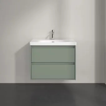 Villeroy & Boch Skyla КОМПЛЕКТ Тумба под раковину, 2 выдвижных ящика, 772 x 596 x 439 mm, Soft Green +Skyla Pаковина для установки на тумбу, 800 x 460 x 160 mm, с переливом, Альпийский белый C79600AF+5A518001