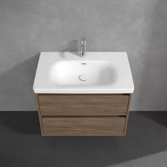 Villeroy & Boch Skyla КОМПЛЕКТ Тумба под раковину, 2 выдвижных ящика, 772 x 596 x 439 mm, Arizona Oak +Skyla Pаковина для установки на тумбу, 800 x 460 x 160 mm, с переливом, Альпийский белый C79600VH+5A518001