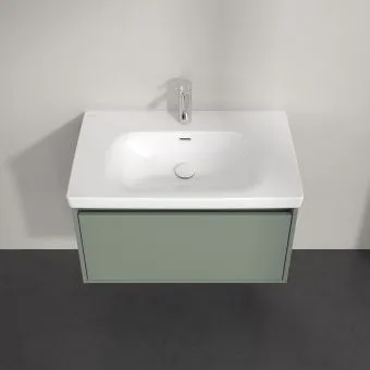 Villeroy & Boch Skyla КОМПЛЕКТ Тумба под раковину, 2 выдвижных ящика, 772 x 596 x 439 mm, Soft Green +Skyla Pаковина для установки на тумбу, 800 x 460 x 160 mm, с переливом, Альпийский белый C78600AF+5A518001