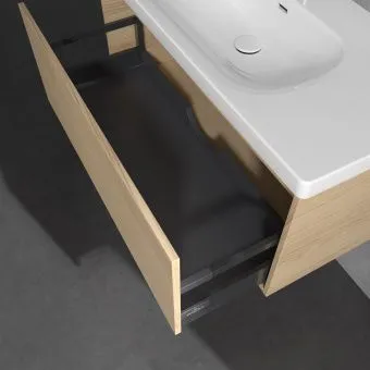 Villeroy & Boch Skyla КОМПЛЕКТ Тумба под раковину, 1 выдвижной ящик (2 ящика), 972 x 436 x 439 mm, Nordic Oak +Skyla Pаковина для установки на тумбу, 1000 x 470 x 165 mm, с переливом, Альпийский белый C78900VJ+5A51A501