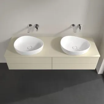 Villeroy & Boch Antao Тумба под раковину, с подсветкой, 4 выдвижных ящика, 1600 x 360 x 500 mm, фронтальная поверхность со структурной обработкой, Silk Grey Matt Lacquer / Silk Grey Matt Lacquer L28110HJ