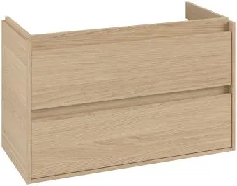 Villeroy & Boch Skyla Тумба под раковину, 2 выдвижных ящика, 972 x 596 x 439 mm, Nordic Oak +Skyla Pаковина для установки на тумбу, 1000 x 470 x 165 mm, с переливом, Альпийский белый C79900VJ+5A51A501