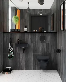 Gustavsberg Estetic Унитаз подвесной + Сидение для унитаза жесткий пластик, с опцией quick release (легкое снятие) и функцией soft closing GB1183300S5030