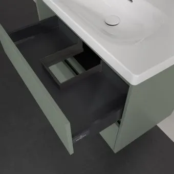 Villeroy & Boch Skyla КОМПЛЕКТ Тумба под раковину, 2 выдвижных ящика, 772 x 596 x 439 mm, Soft Green +Skyla Pаковина для установки на тумбу, 800 x 460 x 160 mm, с переливом, Альпийский белый C79600AF+5A518001