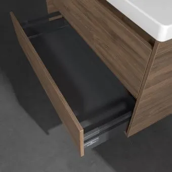 Villeroy & Boch Skyla Тумба под раковину, 2 выдвижных ящика, 972 x 596 x 439 mm, Arizona Oak +Skyla Pаковина для установки на тумбу, 1000 x 470 x 165 mm, с переливом, Альпийский белый C79900VH+5A51A501