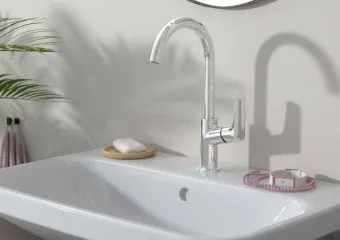 Hansgrohe Logis Смеситель для раковины 210, однорычажный, поворотный излив 120°, со сливным гарнитуром, хром 71130000