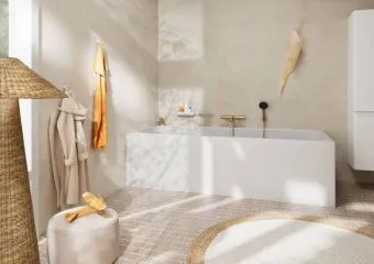 Hansgrohe Tecturis S Однорычажный смеситель для ванны наружного монтажа, шлифованная бронза 73422140