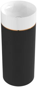 Villeroy & Boch Octagon Pаковина с пьедесталом, 400x400x950mm Jet Black Leather, 417000PU